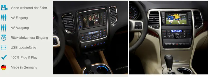 Interface Rückfahrkamera, AV-IN & TV-Freischaltung Chrysler Dodge Jeep  (MYGIG)
