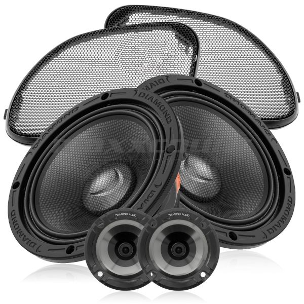 Diamond Audio MS65NEO + M075T + DHDRG 16.5" 2-Wege Kompo-Lautsprecher 300W, 4 Ohm, passend für Harley-Davidson® Road Glide™ ab 2014