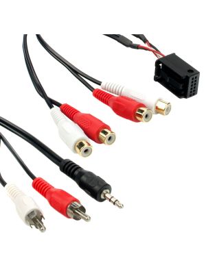 Endstufen-/Vorverstärker & Aux +Klinke-Cinch Kabel für Audi / VW / Seat / BMW / Ford / Opel