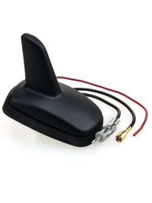 Aktiv-Antenne SharkFin für Radio (DIN) & Navi (GPS) mit DIN-Radio-& SMB GPS-Anschluss + SMA/SMB-Adapter + Verlängerung