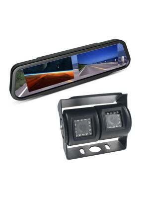 Twin Rückfahrkamera + 4 Zoll Rückspiegelmonitor mit 4 Video-Eingängen, 2x 4 Zoll TFT´s, IR