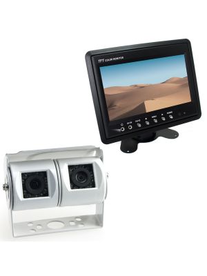 Set: Twin Rückfahrkamera, weiß + Stand-Alone Monitor 17,8cm (7 Zoll) 