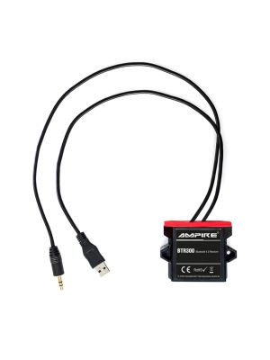 AMPIRE BTR300 universal Bluetooth-Adapter zum Musikstreaming mit Auto-Remote (3,5mm Klinke + USB), wasserdicht