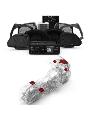 ROCKFORD Audio Kit HD9813RG-STAGE3 (Radio+4-SPK+400W Amp) für Harley-Davidson® Road Glide™ 1998-2013, Road Glide™ Custom ab 2012