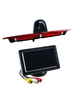 Set: Rückfahrkamera 3. Bremsleuchte + Stand-Alone Monitor 10,9cm (4,3 Zoll) für Ford Transit / Transit Custom ab 2012 (nicht geeignet für Fahrzeuge mit Flügeltüren)