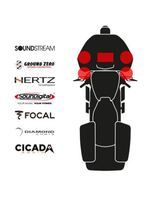 maxxcount BIKE SoundKit 4F/MSR/RG14+ mit/ohne SoundStream Radio passend für Harley-Davidson® Road Glide™ ab 2014