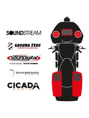 maxxcount BIKE SoundKit 2F2RRL/MSR/RG14+ mit/ohne SoundStream Radio passend für Harley-Davidson® Road Glide™ ab 2014