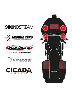 maxxcount BIKE SoundKit 4F2RCK/MSR/RG14+ mit/ohne SoundStream Radio passend für Harley-Davidson® Road Glide™ ab 2014
