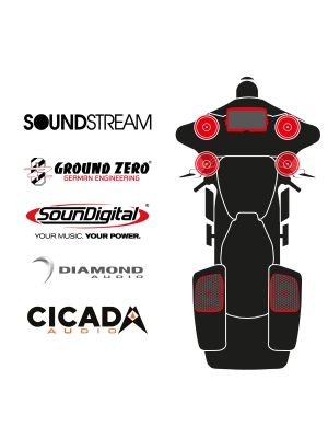 maxxcount BIKE SoundKit 4F2RCK/MSR/SG14+ mit/ohne SoundStream Radio passend für Harley-Davidson® Street Glide™ ab 2014
