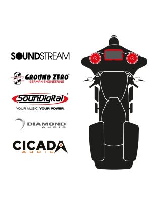 maxxcount BIKE SoundKit 2F/MSR/SG14+ mit/ohne SoundStream Radio passend für Harley-Davidson® Street Glide™ ab 2014