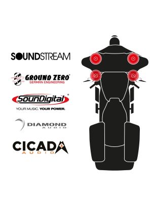 maxxcount BIKE SoundKit 4F/OEM/SG14+ passend für Harley-Davidson® Street Glide™ ab 2014 mit Werksradio