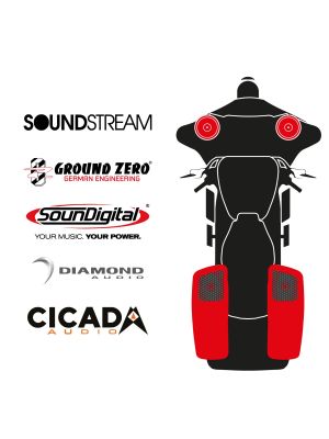 maxxcount BIKE SoundKit 2F2RRL/OEM/SG14+ passend für Harley-Davidson® Street Glide™ ab 2014 mit Werksradio