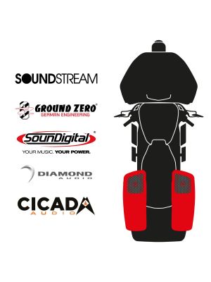 maxxcount BIKE SoundKit 2RRL/OEM/RG14+ passend für Harley-Davidson® Road Glide™ ab 2014 mit Werksradio