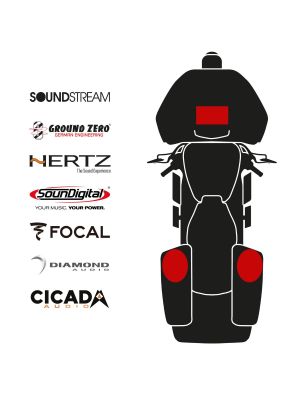 maxxcount BIKE SoundKit 2RCK/MSR/RG14+ mit/ohne SoundStream Radio passend für Harley-Davidson® Road Glide™ ab 2014