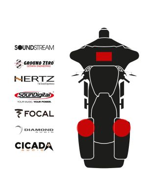 maxxcount BIKE SoundKit 2R8RL/MSR/RG14+ mit/ohne SoundStream Radio passend für Harley-Davidson® Road Glide™ ab 2014