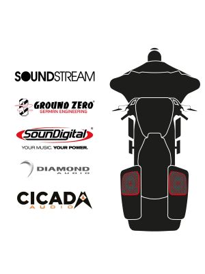 maxxcount BIKE SoundKit 2RCK/OEM/SG14+ passend für Harley-Davidson® Street Glide™ ab 2014 mit Werksradio