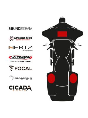 maxxcount BIKE SoundKit 2RCK/MSR/SG14+ mit/ohne SoundStream Radio passend für Harley-Davidson® Street Glide™ ab 2014