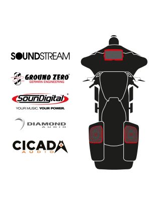 maxxcount BIKE SoundKit 2RCK/MSR/SG14+ mit/ohne SoundStream Radio passend für Harley-Davidson® Street Glide™ ab 2014