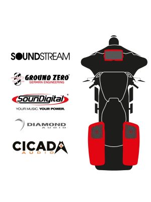 maxxcount BIKE SoundKit 2RRL/MSR/SG14+ mit/ohne SoundStream Radio passend für Harley-Davidson® Street Glide™ ab 2014