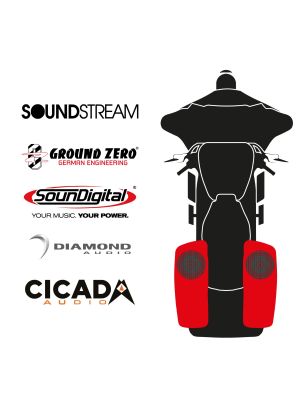maxxcount BIKE SoundKit 2R8RL/OEM/SG14+ passend für Harley-Davidson® Street Glide™ ab 2014 mit Werksradio
