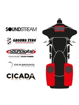 maxxcount BIKE SoundKit 2R8RL/MSR/SG14+ mit/ohne SoundStream Radio passend für Harley-Davidson® Street Glide™ ab 2014