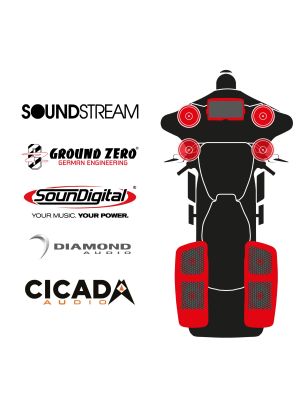 maxxcount BIKE SoundKit 4F4RRL/MSR/SG14+ mit/ohne SoundStream Radio passend für Harley-Davidson® Street Glide™ ab 2014