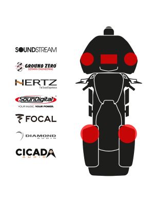 maxxcount BIKE SoundKit 2F2R8RL/MSR/RG14+ mit/ohne SoundStream Radio passend für Harley-Davidson® Road Glide™ ab 2014