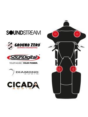 maxxcount BIKE SoundKit 2F2TP/OEM/SG14+ passend für Harley-Davidson® Street Glide™ ab 2014 mit Werksradio