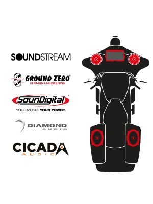 maxxcount BIKE SoundKit 2F2RLA/MSR/CVOSG14+ mit/ohne SoundStream Radio passend für Harley-Davidson® CVO™ Street Glide™ / andere 5x7
