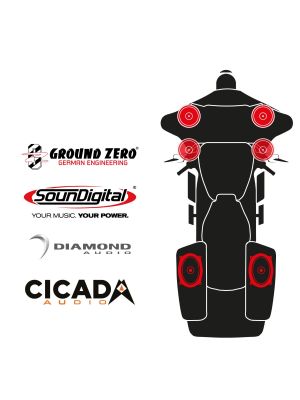 maxxcount BIKE SoundKit 4F2RLA/OEM/CVOSG14+ passend für Harley-Davidson® CVO™ Street Glide™ / andere 5x7