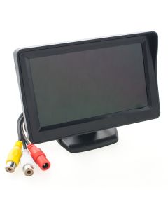 10,9cm (4,3 Zoll) Monitor für 12V, mit Standfuss, integriertem Blendschutz, 2x Video-In