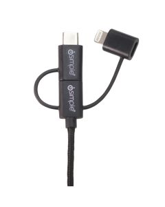iSimple IS9406BK 3in1 uLinx Ladekabel USB Typ C / microUSB / Lightning &gt; USB, 1m, schwarz