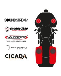 maxxcount BIKE SoundKit 2F2R8RL/OEM/RG14+ OEM passend für Harley-Davidson® Road Glide™ ab 2014