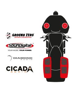 maxxcount BIKE SoundKit 4F4RRL/OEM/RG14+ mit/ohne SoundStream Radio passend für Harley-Davidson® Road Glide™ ab 2014