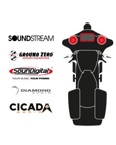 maxxcount BIKE SoundKit 2F/MSR/SG14+ mit/ohne SoundStream Radio passend für Harley-Davidson® Street Glide™ ab 2014