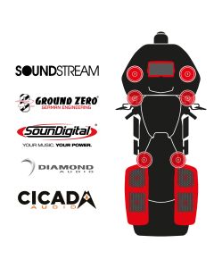 maxxcount BIKE SoundKit 4F2TP4RRL/MSR/RG98+ passend für Harley-Davidson® Road Glide™ ab 1998