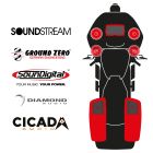 maxxcount BIKE SoundKit 4F2RRL/MSR/RG14+ mit/ohne SoundStream Radio passend für Harley-Davidson® Road Glide™ ab 2014
