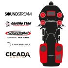 maxxcount BIKE SoundKit 4F2R8RLSUB/MSR/RG14+ mit/ohne SoundStream Radio passend für Harley-Davidson® Road Glide™ ab 2014