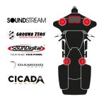 maxxcount BIKE SoundKit 2F2TP/MSR/SG14+ mit/ohne SoundStream Radio passend für Harley-Davidson® Street Glide™ ab 2014