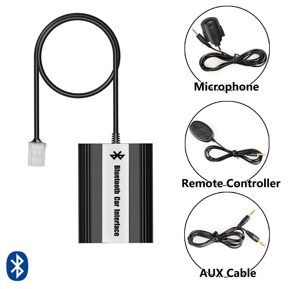 Bluetooth + USB + AUX Adapter mit Kabelfernbedienung für Toyota, Lexus 6+ 6Pin