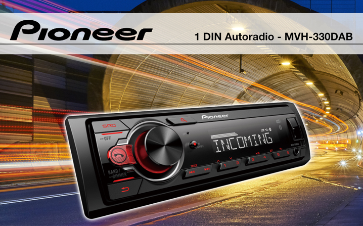 Pioneer MVH-330DAB 1DIN car radio DAB+ Bluetooth USB with DAB+