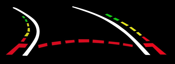 Rückfahrkamera in Kennzeichenleuchte (dynamisch mitlenkende Linien) für Mercedes Vito, Viano / Citroen C4,C5 / Peugeot 307,308,1007 / Nissan Qashqai, Pathfinder, X-Trail